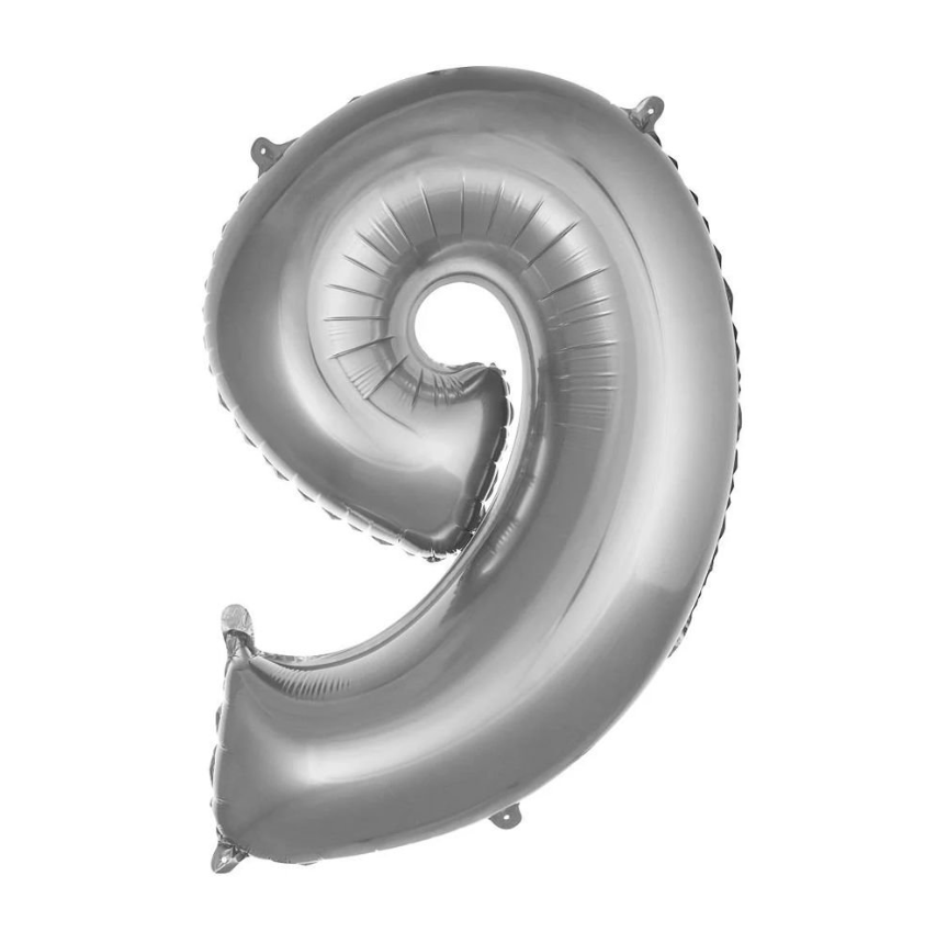 Folyo Balon Gümüş 9 34 İnç 76 Cm